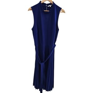 Sandra Darren Women's Sleeveless Pleated Belted Midi Dress